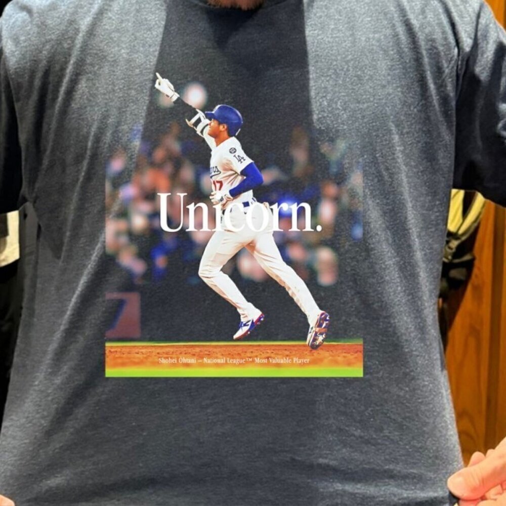 Unicorn Shohei Ohtani National League MVP Baseball Fan Graphic All Star T Shirt